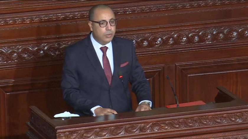 هشام المشيشي أثناء كلمته في البرلمان التونسي