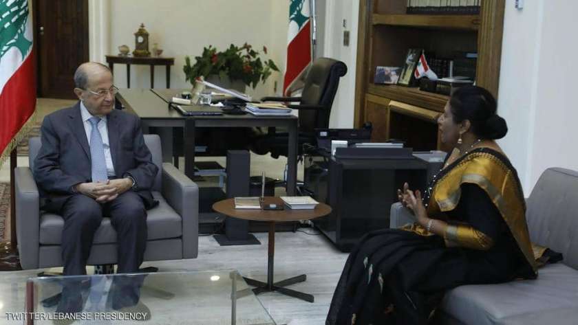 الرئيس اللبناني وسفيرة سريلانكا في قصر بعبدا
