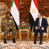 جانب من لقاء الرئيس السيسي مع عبدالفتاح البرهان