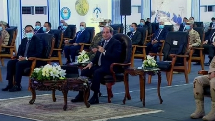 الرئيس السيسي في افتتاح مشروع الفيروز للاستزراع السمكي