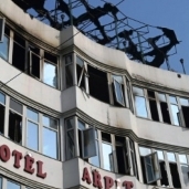 صورة الفندق بعد الحريق