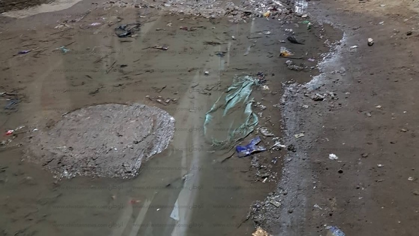الصرف الصحي في شارع عبد الحميد الزهيرى بالمنصورة