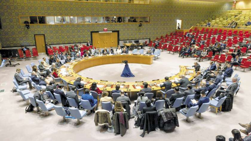 مجلس الأمن خلال جلسة إصدار قرار لتمكين فلسطين من الحصول على عضوية كاملة في الأمم المتحدة