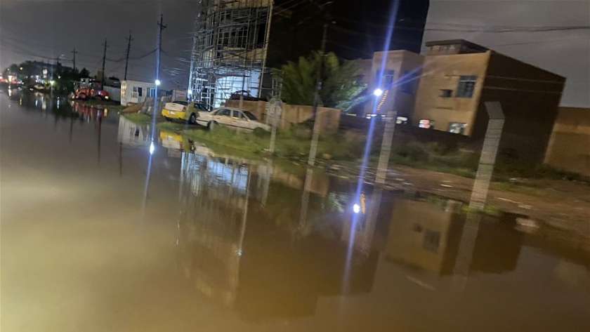 غرق شوارع بسبب أمطار العراق