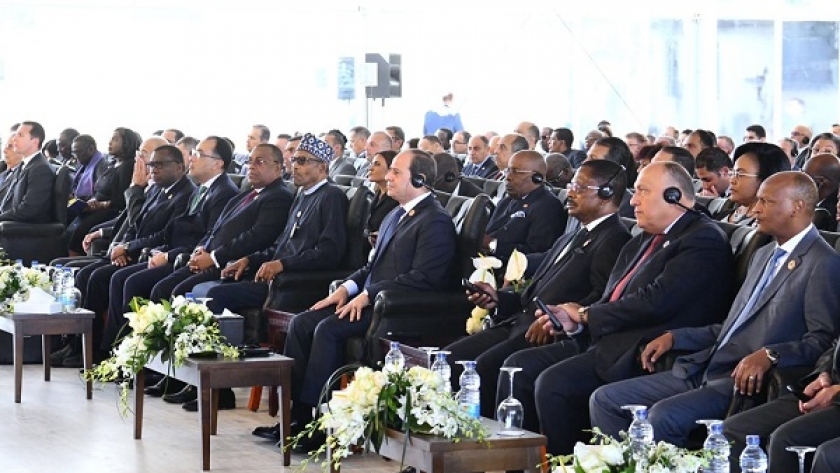 الرئيس السيسى خلال مشاركته فى اليوم الثانى لمنتدى أسوان للسلام