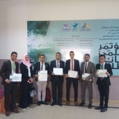 طلاب جامعة المنيا الفائزين في مؤتمر علماء المستقبل