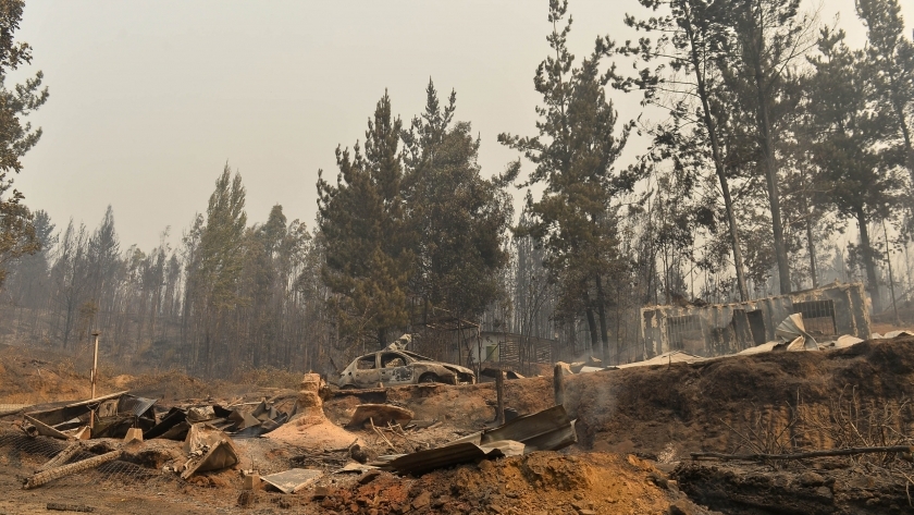 آثار حرائق الغابات في تشيلي-صورة أرشيفية