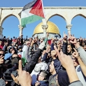 فلسطينيون خلال المظاهرات فى القدس أمس «أ.ف.ب»