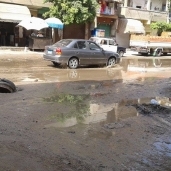 انفجار خط المياه الرئيسي في طنطا وغرق الشوارع والمحلات