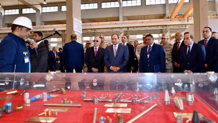 الرئيس عبدالفتاح السيسي خلال افتتاح مصنع 300 الحربي اليوم