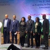 صورة من المؤتمر الإعلامي لاتحاد الإعلاميات العرب