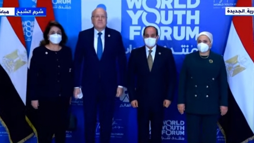 الرئيس عبدالفتاح السيسي ورئيس الوزراء اللبناني