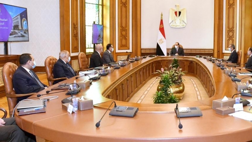 الرئيس عبدالفتاح السيسي خلال الاجتماع اليوم