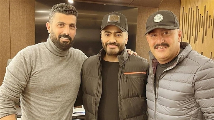 تامر حسني مع أحمد السقا ومحمد سامي