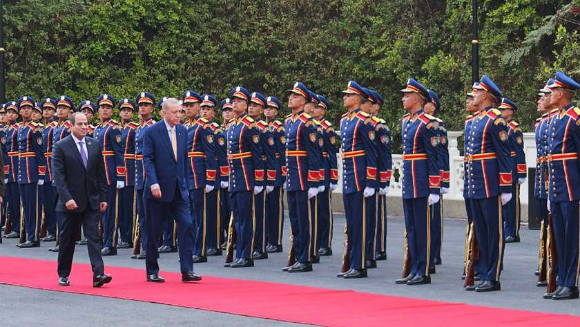 الرئيس السيسي خلال استقباله رجب طيب أردوغان في القاهرة