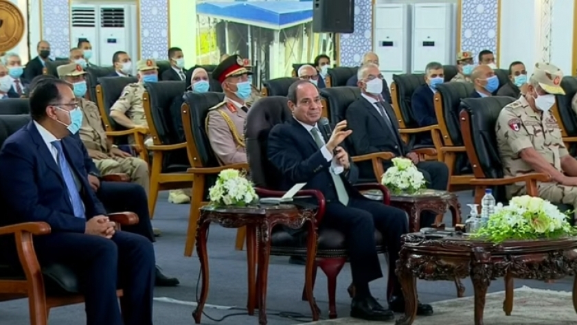 الرئيس السيسي خلال افتتاح عدة مشروعات تخدم سيناء