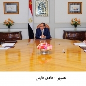 الرئيس عبد الفتاح السيسى فى لقاء سابق مع رئيس الوزراء ووزير الكهرباء