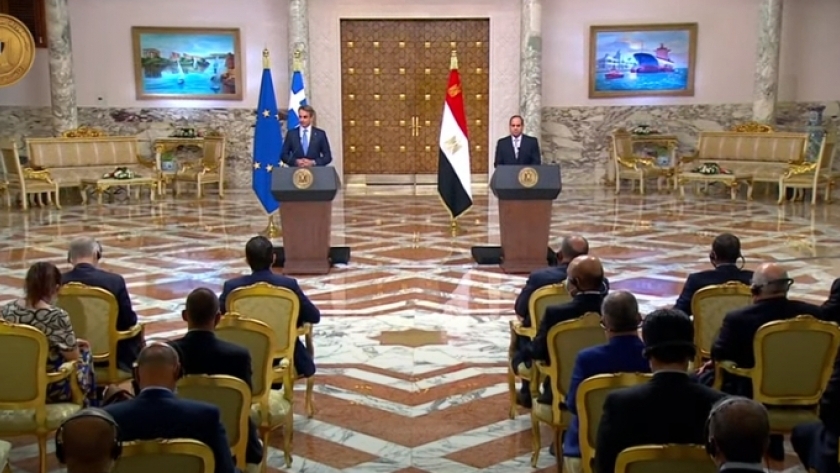 المؤتمر الصحفي بين الرئيس السيسي ورئيس وزراء اليونان