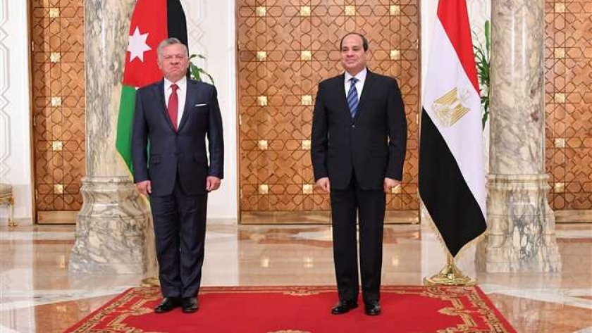 الرئيس عبد الفتاح السيسي و الملك عبد الله الثاني بن الحسين ملك المملكة الأردنية -ارشيفية-