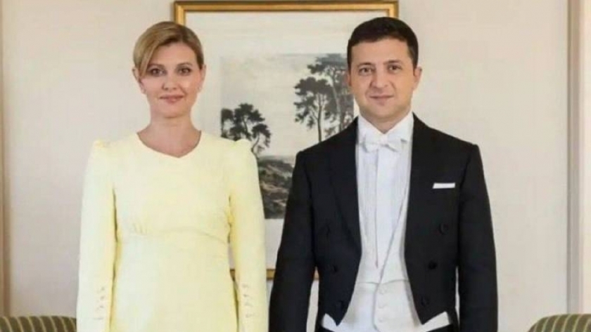 الرئيس الأوكراني وزوجته