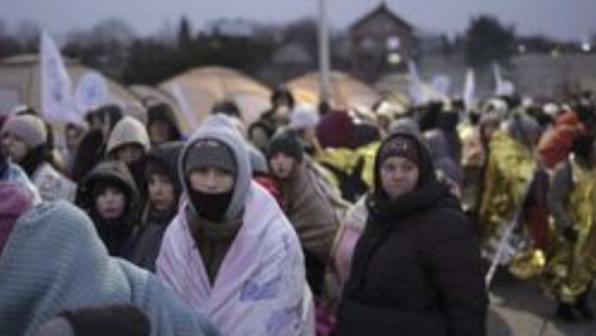 لاجئين أوكرانيين على حدود بولندا