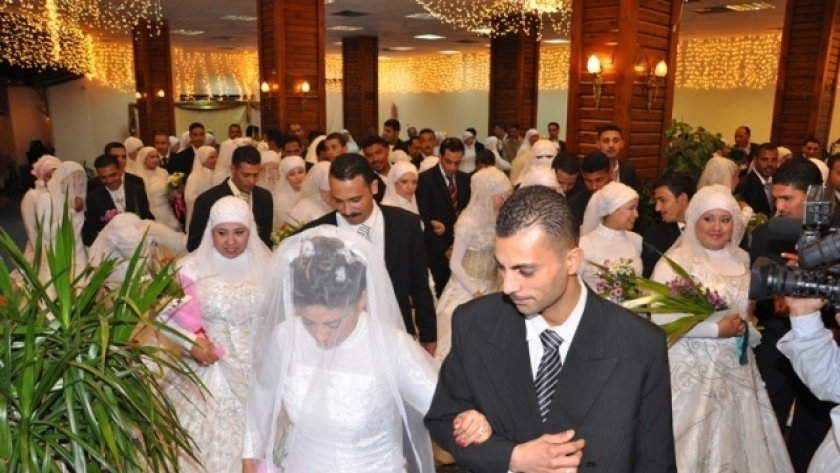 إحدى حفلات الزواج الجماعى ضمن مبادرة تزويج اليتيمات