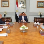 الرئيس عبد الفتاح السيسى فى لقاء مع رئيس الوزراء وعدد من المسؤولين