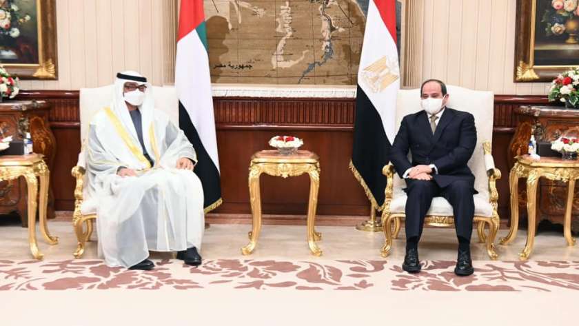 صورة من لقاء الرئيس عبد الفتاح السيسي وولي عهد أبو ظبي الشيخ محمد بن زايد