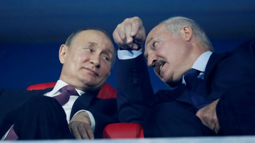 الرئيس البلاروسي ألكسندر لوكاشينكو والروسي فلاديمير بوتين