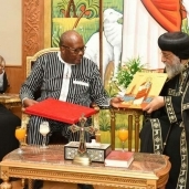 البابا تواضروس الثاني ومارك كرستيان كابوري رئيس جمهورية بوركينا فاسو