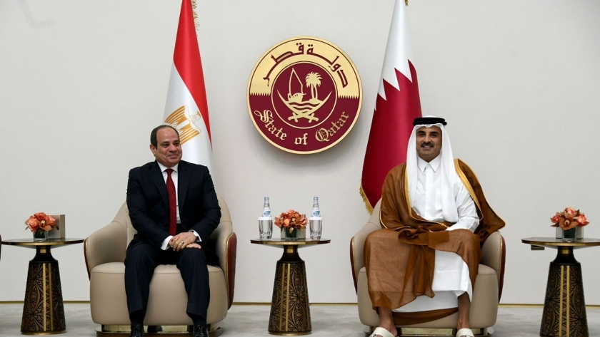 الرئيس السيسي خلال زيارة قطر
