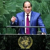 «السيسى» خلال إلقاء كلمته بالأمم المتحدة العام الماضى