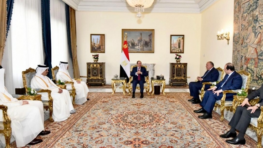 الرئيس عبد الفتاح السيسي ووزير خارجية قطر