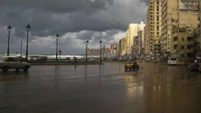 صورة أرشيفية لسوء الأحوال الجوية في الاسكندرية