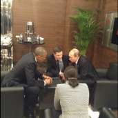 صورة تجمع الرئيس الروسي ونظيره الأمريكي في جلسة غير رسمية بعد انعقاد قمة العشرين