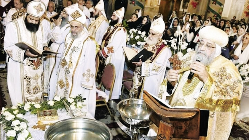 البابا خلال قداس عيد الغطاس العام الماضي