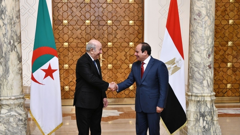 الرئيس السيسى خلال استقباله نظيره الجزائرى