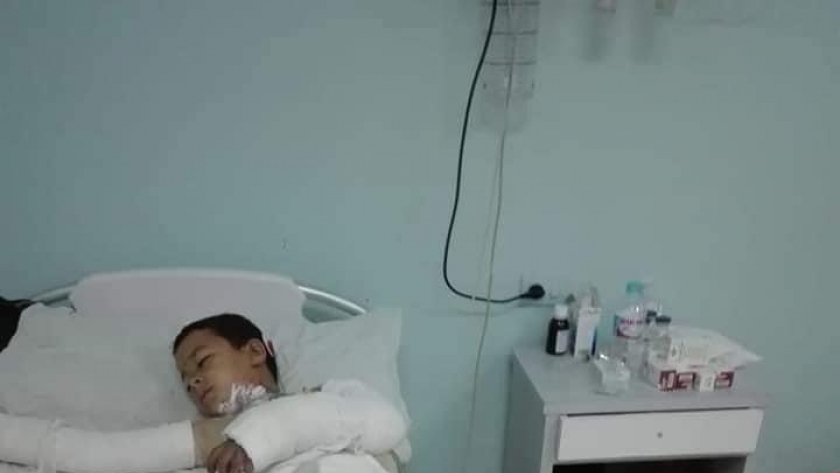 الطفل المحروق من داخل المستشفي