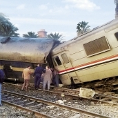 جانب من حادث قطار بني سويف