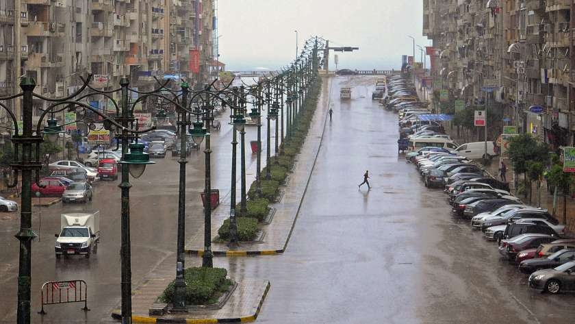شوارع الإسكندرية شهدت أمطاراً غزيرة