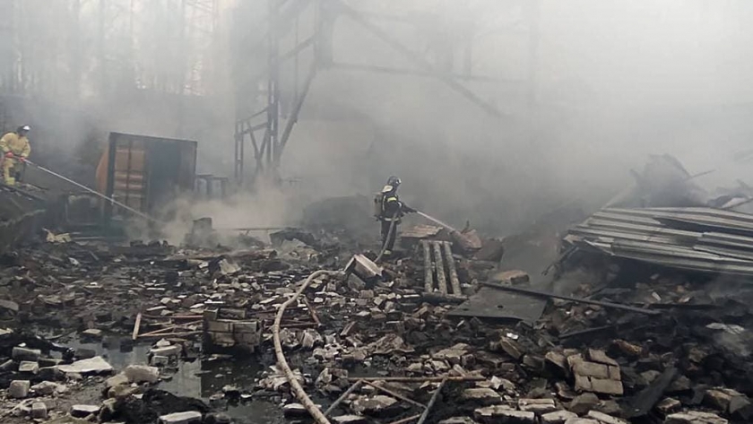 حريق المصنع في روسيا