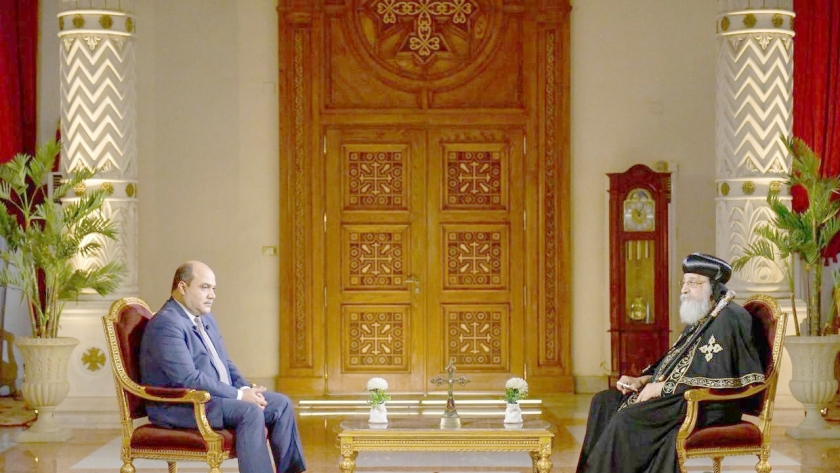 بابا الإسكندرية بطريرك الكرازة المرقسية خلال حواره مع الدكتور الباز