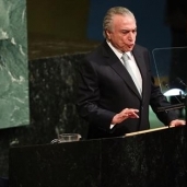 الرئيس البرازيلى خلال القاء كلمته بالأمم المتحدة
