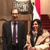 إنجى أنور السفير المصري في بلجيكا إيهاب فوزي