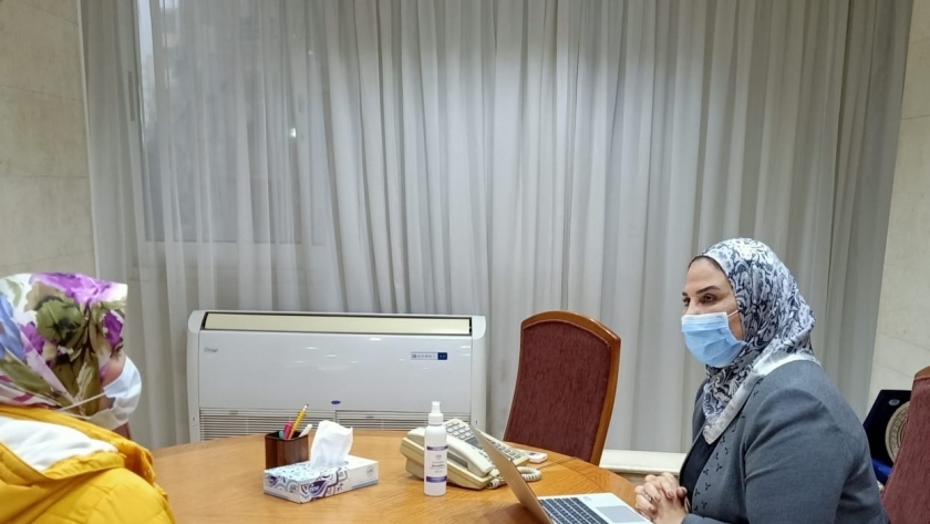 الدكتورة نيفين القباج وزيرة التضامن الاجتماعى أثناء  حوارها مع الوطن