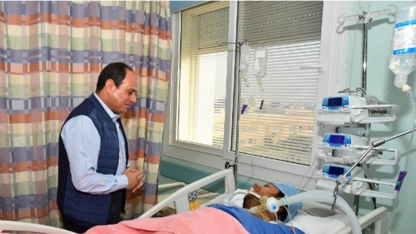 الرئيس عبدالفتاح السيسي أثناء زيارته للحايس