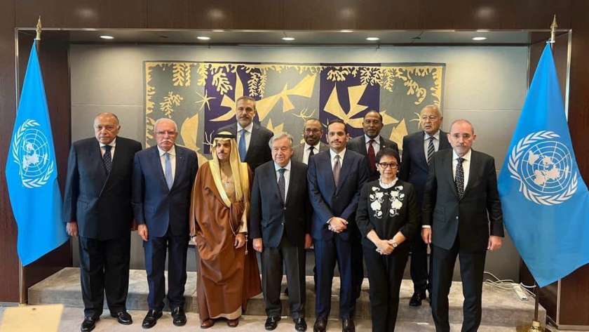 وزراء الخارجية العرب مع الأمين العام للأمم المتحدة
