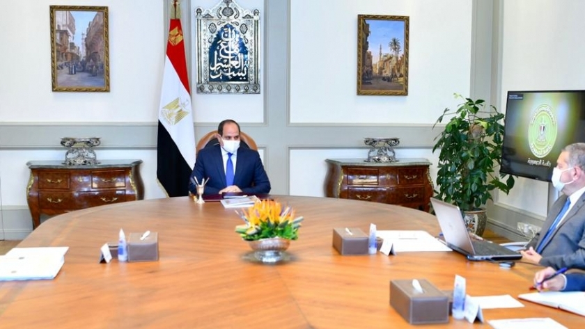 الرئيس عبدالفتاح السيسي خلال اجتماعه اليوم