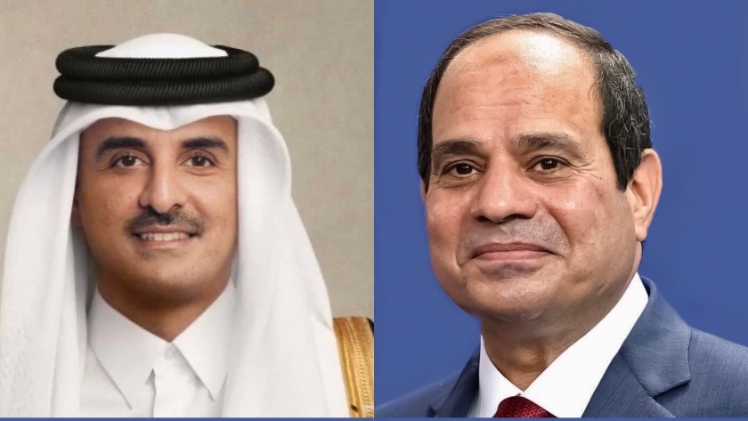 الرئيس عبدالفتاح السيسي وأمير قطر