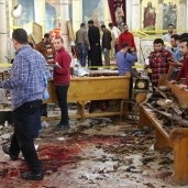آثار التفجير الإرهابي في كنيسة مارجرجس